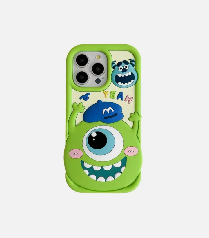 قاب سیلیکونی سبز طرح سهبعدی مایک وازوفسکی کارخانه هیولاها برای سامسونگ S23 FE - Samsung Galaxy S23 FE Monsters Inc Case