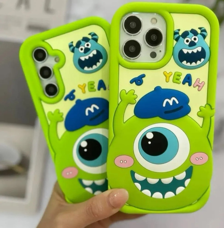 قاب سیلیکونی سبز طرح سهبعدی مایک وازوفسکی کارخانه هیولاها برای سامسونگ S23 FE - Samsung Galaxy S23 FE Monsters Inc Case