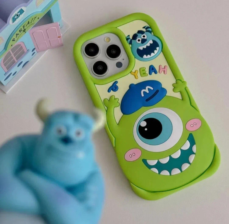 قاب سیلیکونی سبز طرح سهبعدی مایک وازوفسکی کارخانه هیولاها برای سامسونگ S23 FE - Samsung Galaxy S23 FE Monsters Inc Case
