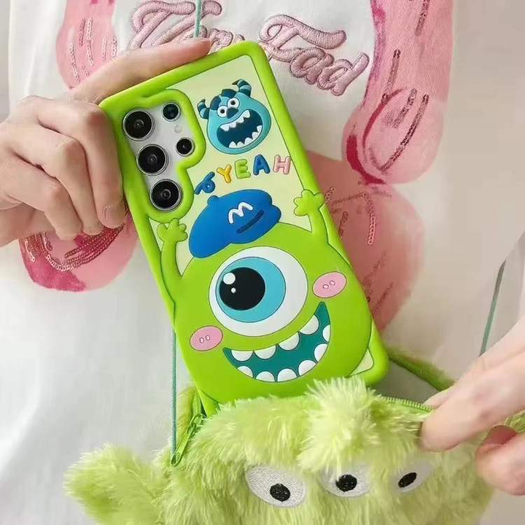 قاب سیلیکونی سبز طرح سهبعدی مایک وازوفسکی کارخانه هیولاها برای سامسونگ S23 FE - Samsung Galaxy S23 FE Monsters Inc Case