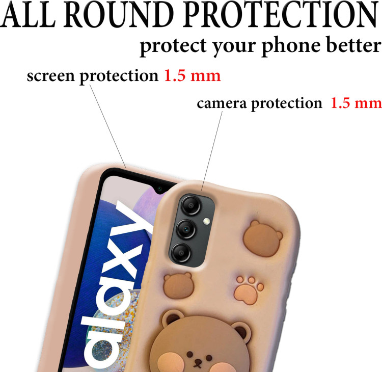 قاب فانتزی سیلیکونی کرمی طرح سهبعدی خرس مشترک سامسونگ A35 و A55 - Samsung Galaxy A35 A55 3D Bear Case