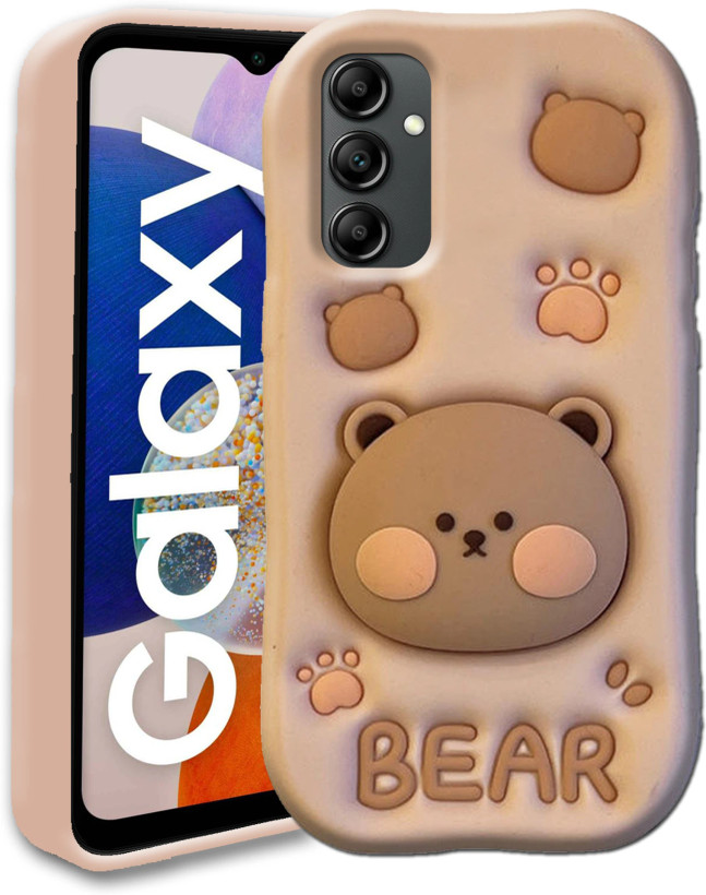 قاب فانتزی سیلیکونی کرمی طرح سهبعدی خرس مشترک سامسونگ A35 و A55 - Samsung Galaxy A35 A55 3D Bear Case