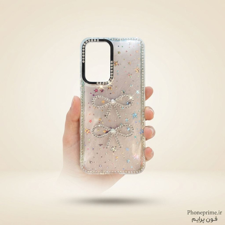 قاب گوشی آیفون iPhone 13 Pro Max مدل Luxury Shine Star طرح پاپیون جواهری آیفون ۱۳ پرومکس