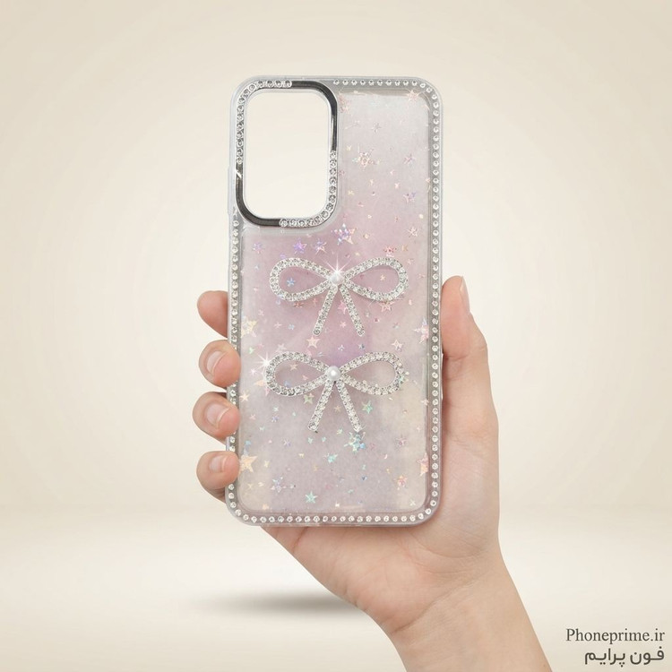 قاب گوشی آیفون iPhone 13 مدل Luxury Shine Star طرح پاپیون جواهری آیفون ۱۳